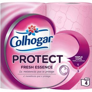 COLHOGAR PROTECT FRESH ESSENCE PAPEL HIGIÉNICO ROSA 4R