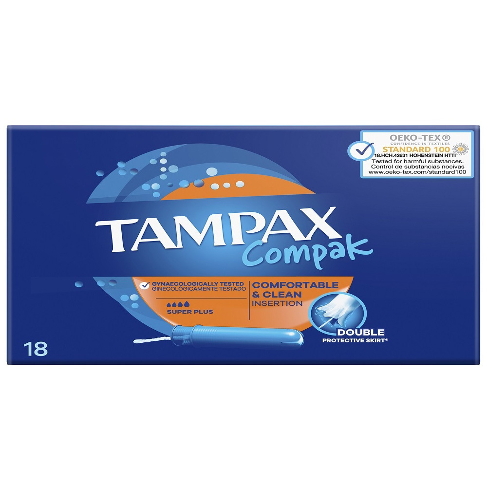 TAMPAX MAXI COMPAK C/APLICADOR (4-8HORAS) SUPER PLUS 18UND TAMPAX MAXI COMPAK C/APLICADOR (4-8HORAS) SUPER PLUS 18UND