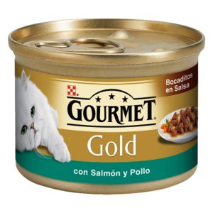 GOURMET GOLD GATO PEDACINHOS EM MOLHO C/SALMAO E FRANGO 85GRS
