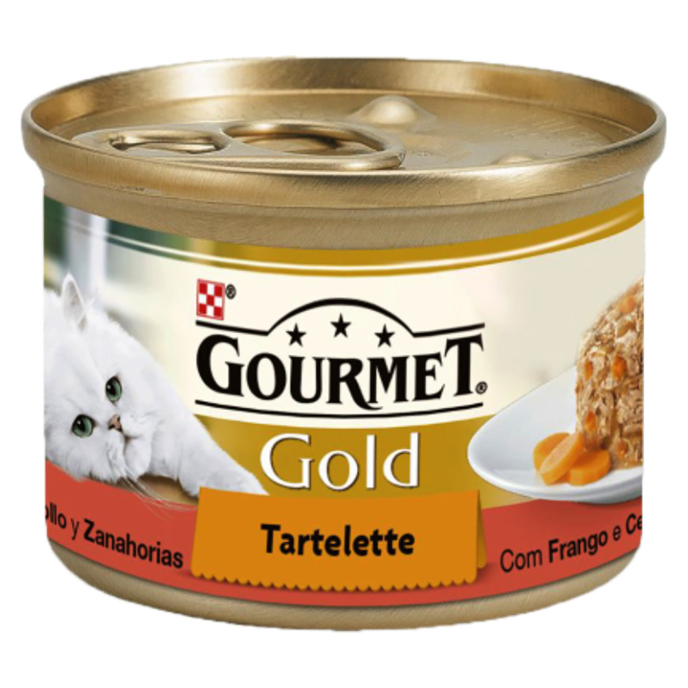 GOURMET GOLD GATO TARTELETTE C/FRANGO E CENOURA 85GRS GOURMET GOLD GATO TARTELETTE C/FRANGO E CENOURA 85GRS