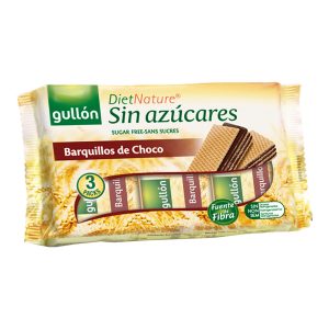 GULLÓN DIET NATURE BARQUILHOS C/RECH. CHOCOLATE S/AÇÚCARES (PK3X70GRS) 210GRS