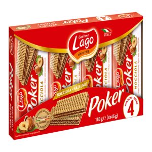 LAGO ELLEDI POKER WAFERS AVELÃ (PK4 X 45GRS) 180GRS