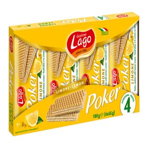 LAGO ELLEDI POKER WAFERS LIMÃO (PK4 X 45GRS) 180GRS