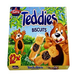 NORA TEDDIES BISCOITOS C/CREME CACAU 12UNDS 175GRS