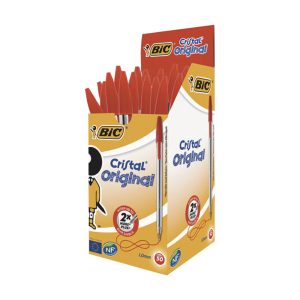 BIC CRISTAL ORIGINAL ESFEROGRÁFICA BALL POINT VERMELHO 1.0mm PK50