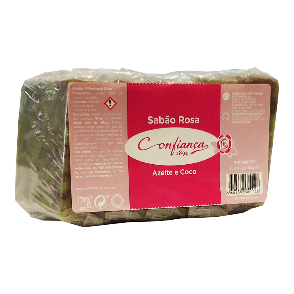 CONFIANÇA SABÃO ROSA C/AZEITE E COCO PK5X100GRS CONFIANÇA SABÃO ROSA C/AZEITE E COCO PK5X100GRS