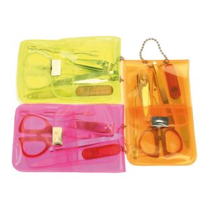 ELINA ESTOJO DE MANICURE PK5 (CORTA-UNHAS, TESOURA, PINÇA PONTAS OBLÍQUAS, LIMA,