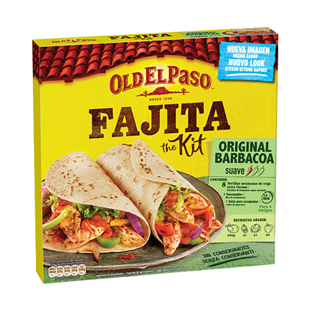 OLD EL PASO FAJITA THE KIT C/ TORTILHAS DE TRIGO C/MOLHO C/CONDIMENTOS 500GRS OLD EL PASO FAJITA THE KIT C/ TORTILHAS DE TRIGO C/MOLHO C/CONDIMENTOS 500GRS