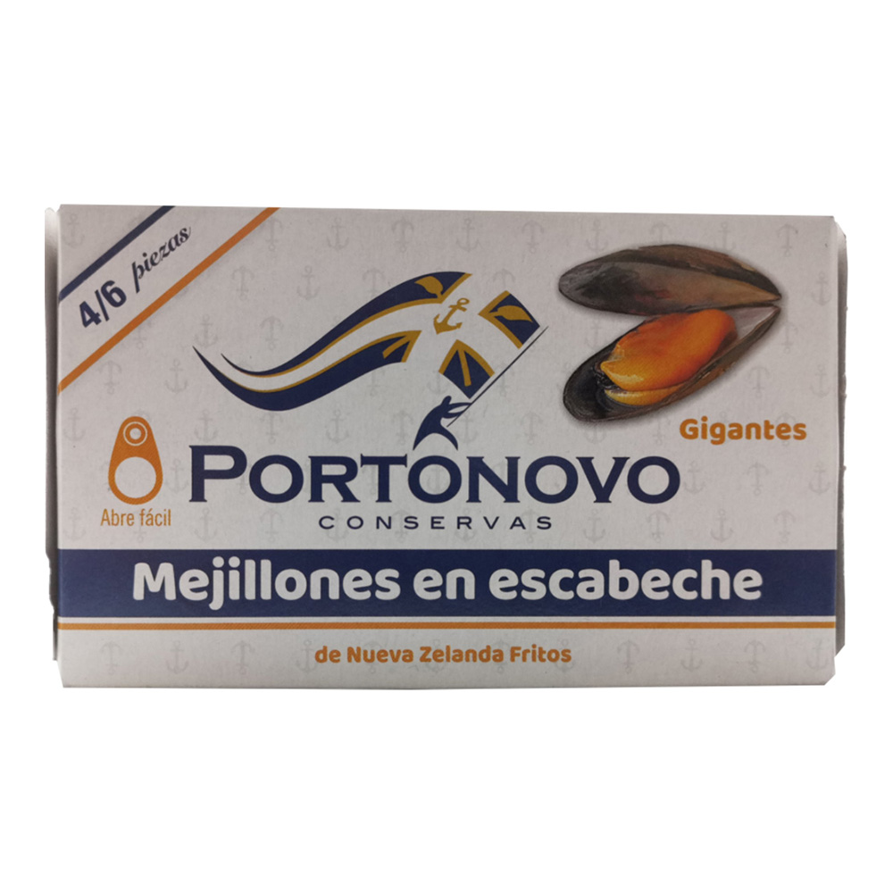 PORTO NOVO MEXILHÕES DA NOVA ZELÂNDIA FRITOS EM ESCABECHE 115GRS PORTO NOVO MEXILHÕES DA NOVA ZELÂNDIA FRITOS EM ESCABECHE 115GRS