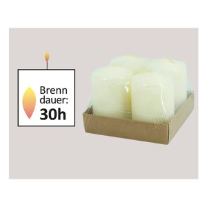 CONJUNTO 4 VELAS 75X50MM BEGE