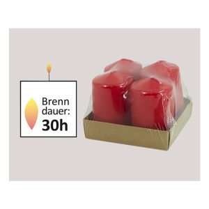CONJUNTO 4 VELAS 75X50MM VERMELHO