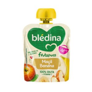 BLEDINA FRUTA PURA MAÇÃ/BANANA SAQ.85GR