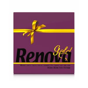 RENOVA GUARDANAPOS GOLD 2F 39,5 X 39,5 BORDÔ