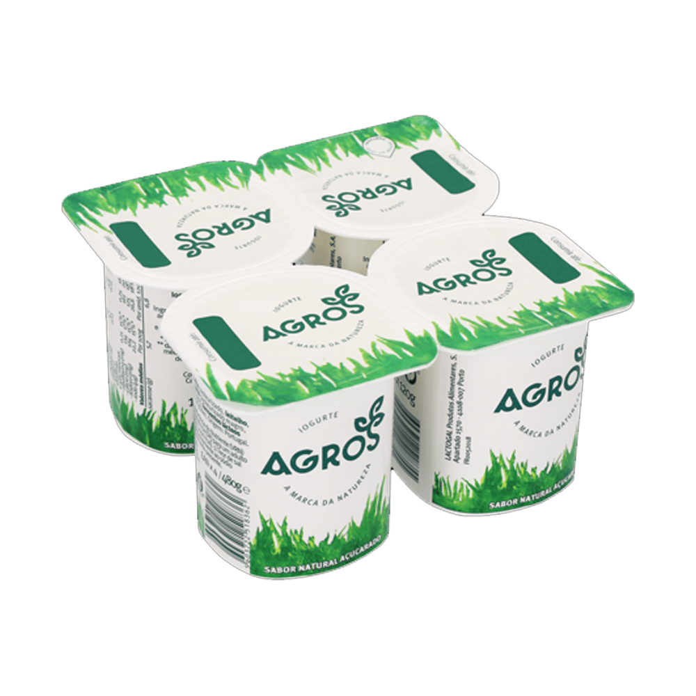 AGROS IOGURTE NATURAL AÇUCARADO 4X120GR AGROS IOGURTE NATURAL AÇUCARADO 4X120GR