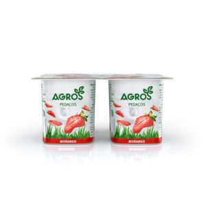 AGROS IOGURTE PEDAÇOS MORANGO 4X120GR