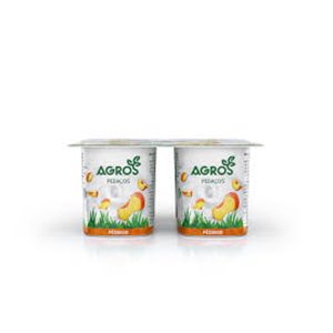 AGROS IOGURTE PEDAÇOS PESSEGO 4X120GR