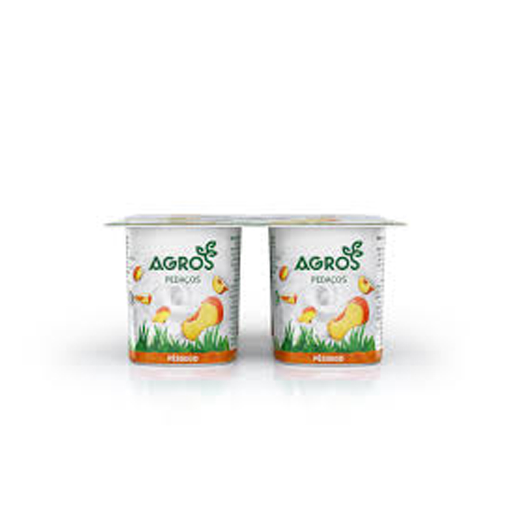 AGROS IOGURTE PEDAÇOS PESSEGO 4X120GR AGROS IOGURTE PEDAÇOS PESSEGO 4X120GR