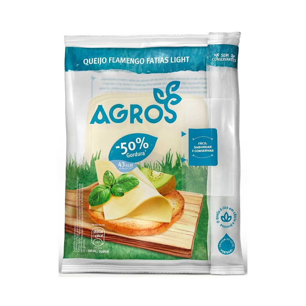 AGROS QUEIJO FATIAS LIGHT 170GR AGROS QUEIJO FATIAS LIGHT 170GR