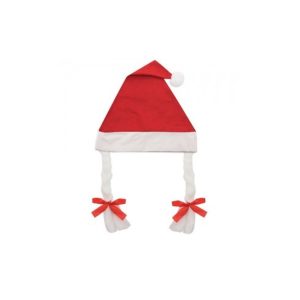 GORRO PAI NATAL EM FELTRO C/TRANÇAS