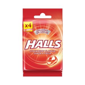 HALL´S S/ACUCAR MORANGO 32 GR X  4