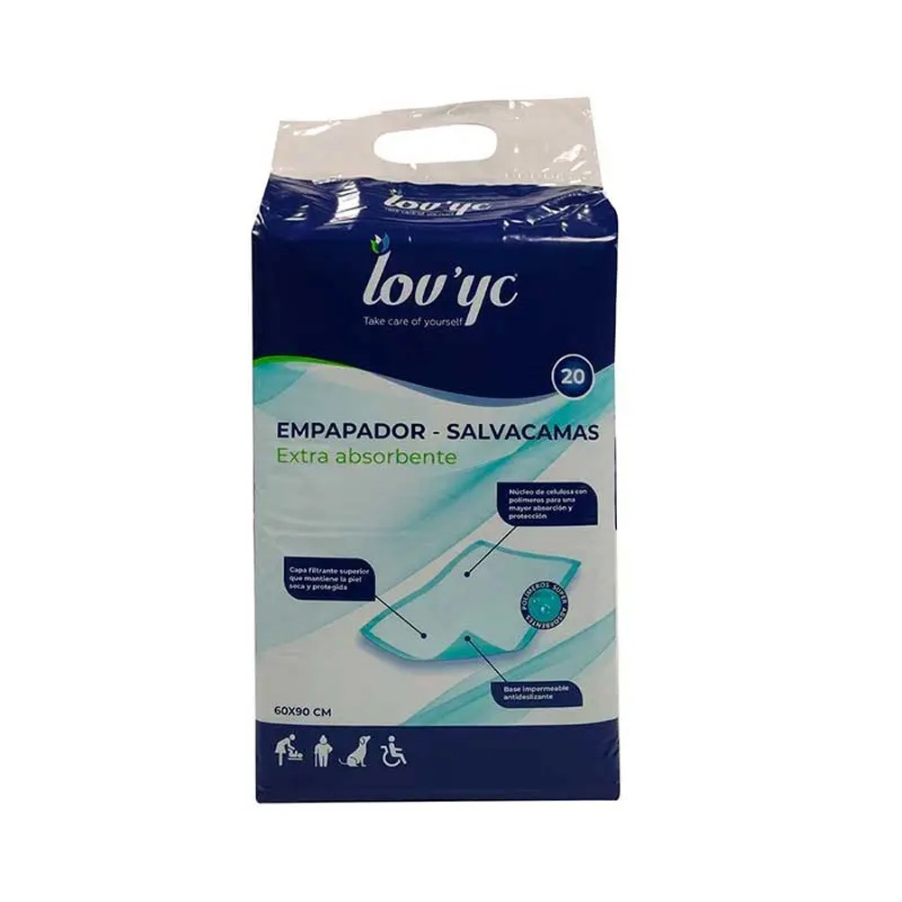 LOV´YC SALVACAMAS EXTRA ABSORVENTE 20UND (60X90CM) LOV´YC SALVACAMAS EXTRA ABSORVENTE 20UND (60X90CM)