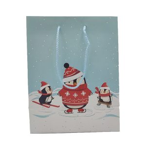 SACO PRESENTE 23x18CM PINGUIM/PAI NATAL