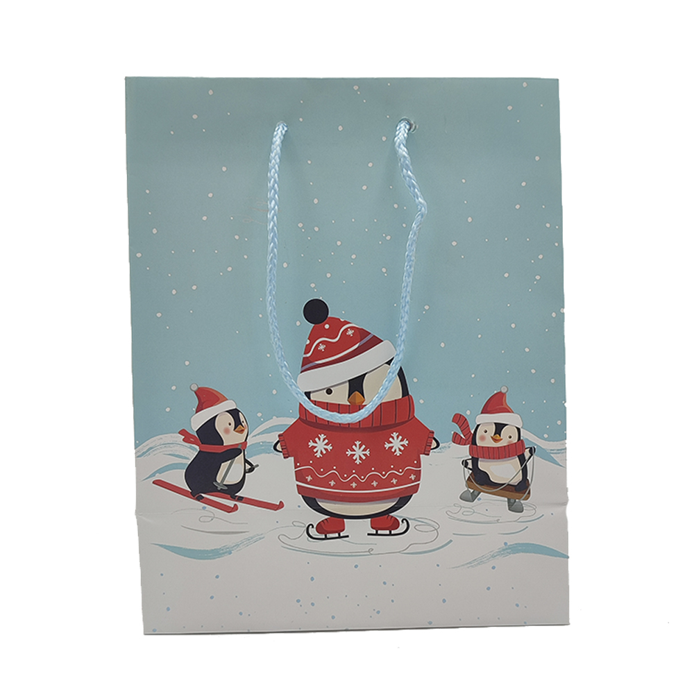 SACO PRESENTE 23x18CM PINGUIM/PAI NATAL SACO PRESENTE 23x18CM PINGUIM/PAI NATAL
