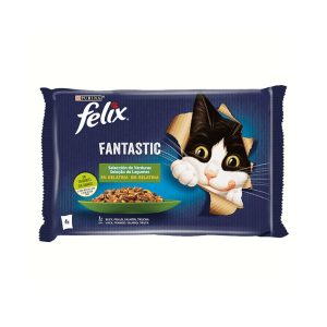PURINA FELIX FANTASTIC(VACA E CENOURA, FRANGO E TOMATE) (4X85GRS) 340GRS